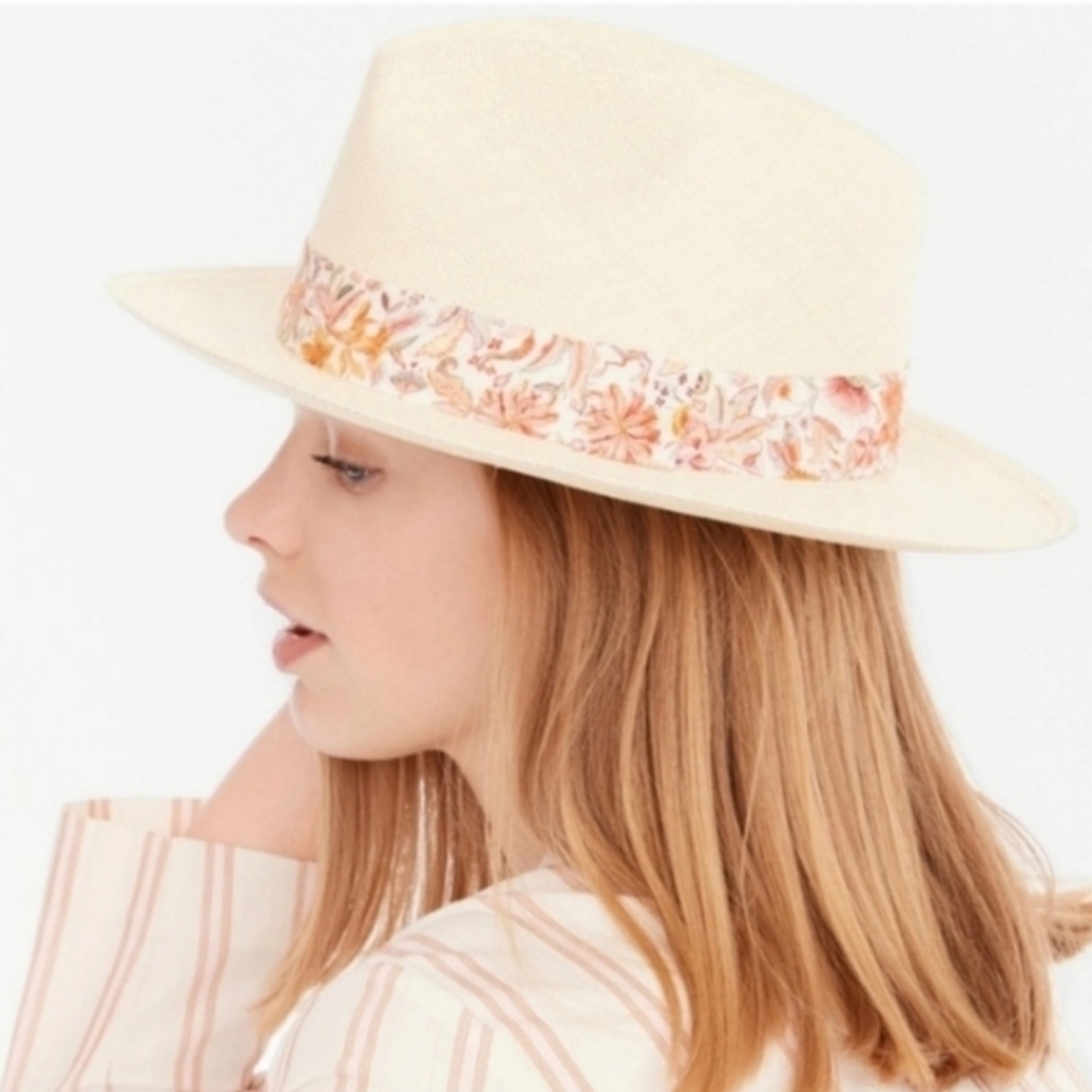 J.Crew Liberty® Genuine Panama Hat in Size SM-MED Natural Garden BNWT 1 Left!